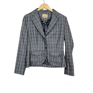 Alpinestars by Denise Focil Plaid Black White‎ Blazer Jacket Women's Sz Large